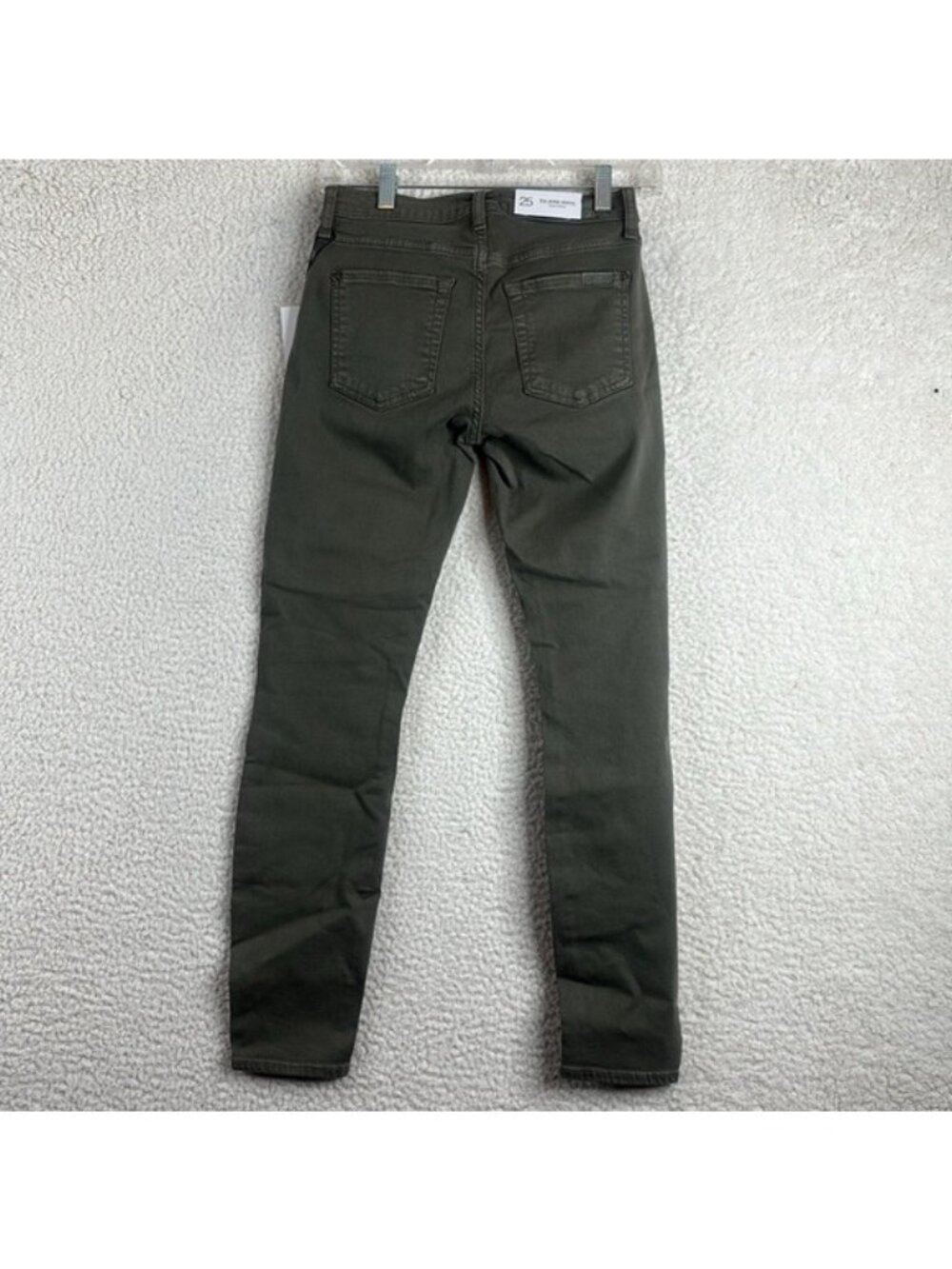 NWT 7 For All Mankind Womens Olive Green Stretch Ankle Skinny Jeans Size 25 - Picture 7 of 12